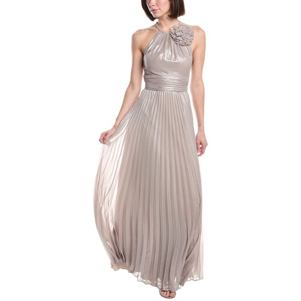 Eliza J Womens  Pleated Halter Gown